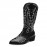 Women Retro Brief Embroidery Leather V-Cut Mid-calf Pull On Casual Martin Knight Boots